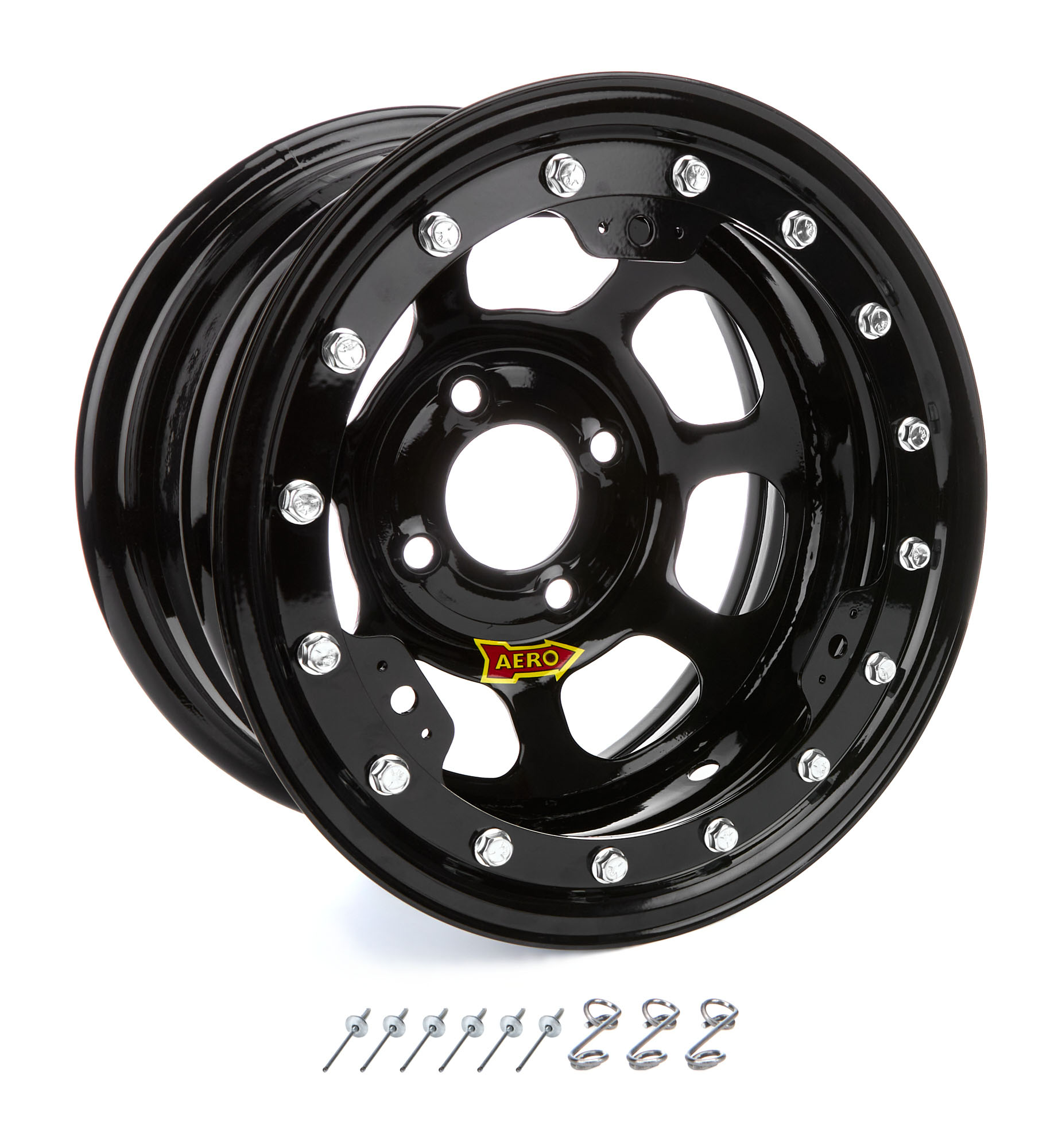 Aero Race Wheels 33-184220b | AERO RACE WHEELS 13x8 2in. 4.25 Black Beadlock