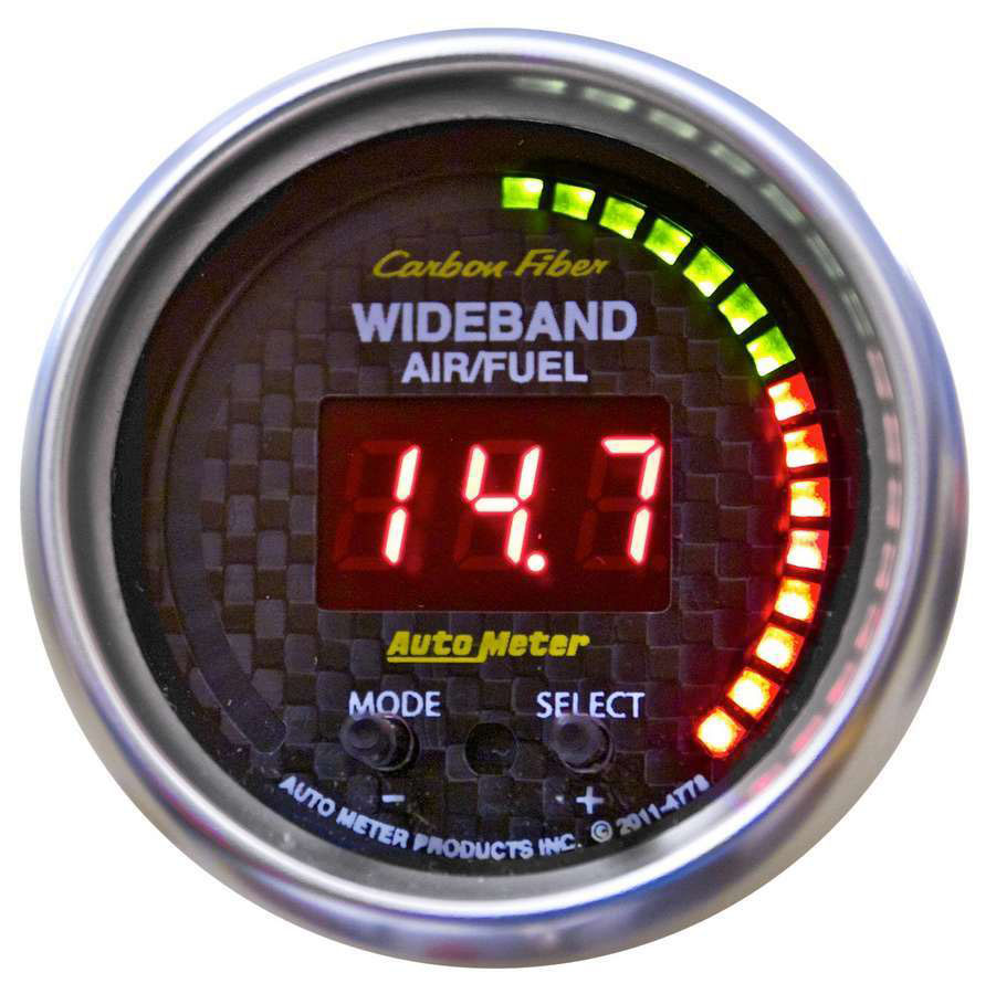 AutoMeter 4778 | Autometer Carbon Fiber 52mm AFR or LAMBDA Digital Wideband Air/Fuel Ratio PRO Wideband A/F Kit