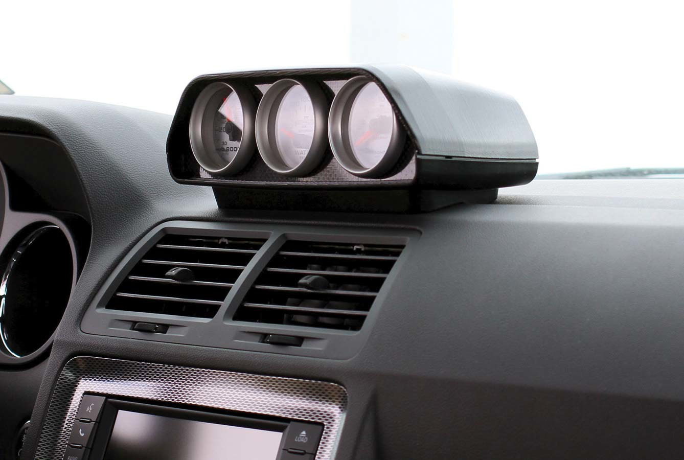 AutoMeter 5287 | Autometer 08-11 Dodge Challenger Black Triple Dash Pod; 2008-2011