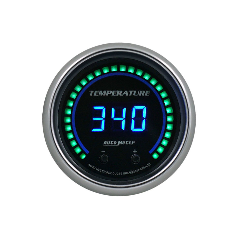 AutoMeter 6754-CB | Autometer 52.4mm Black Switchable 60-340 Degrees F / 40-170 Degrees C Cobalt Elite Digital Gauge; 1960-1960