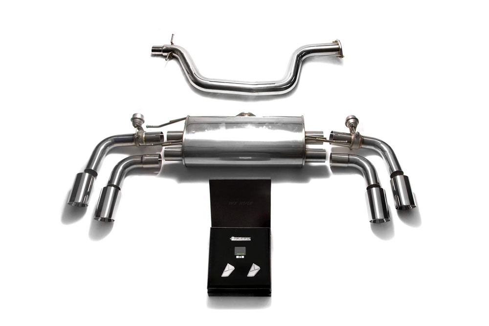 Armytrix AU8JT-QS11C | ARMYTRIX Stainless Steel Valvetronic Catback Exhaust System Audi TT MK2 with Quad Chrome Tips; 2007-2014