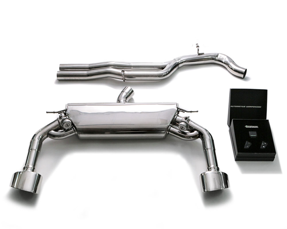 Armytrix AU8VR-DF_AU8VR-4S39C | ARMYTRIX Stainless Steel Valvetronic Catback Exhaust System Audi RS3 8V 2.5L Turbo with Dual Chrome Silver Tips; 2017-2020