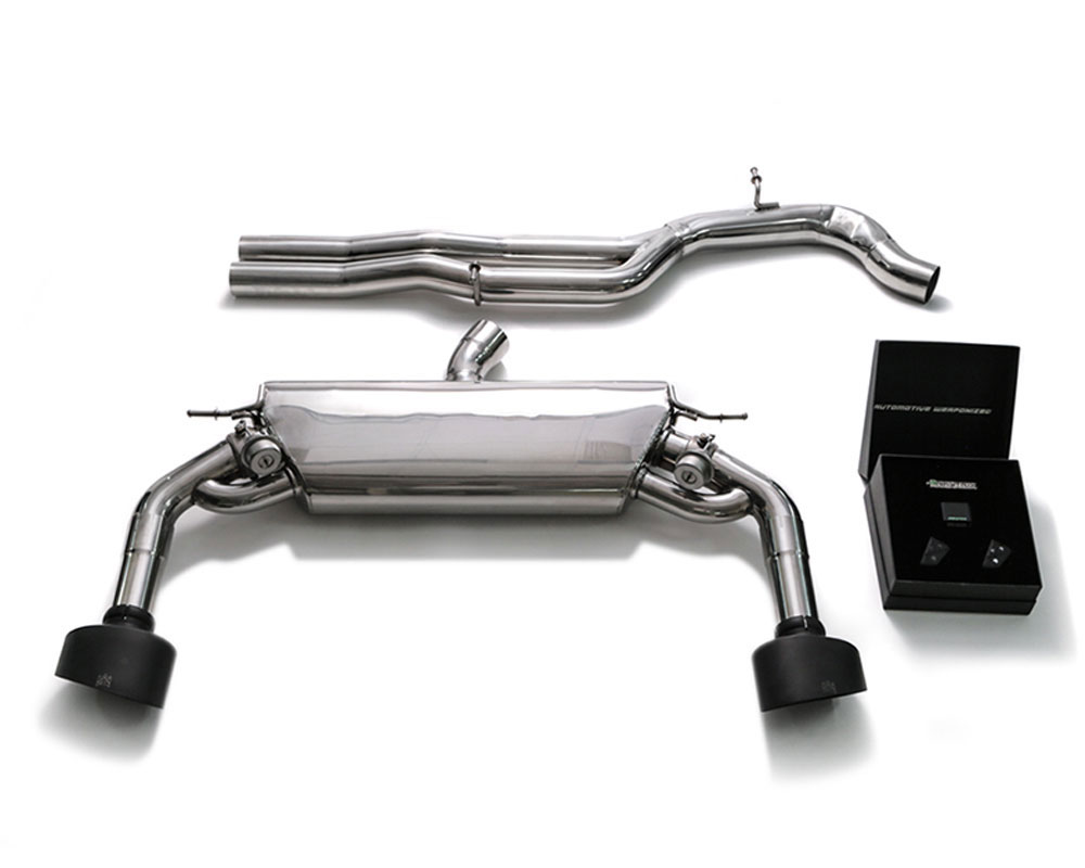 Armytrix AU8VR-DF_AU8VR-4S39M | ARMYTRIX Stainless Steel Valvetronic Catback Exhaust System Audi RS3 8V 2.5L Turbo with Dual Matte Black Tips; 2017-2020