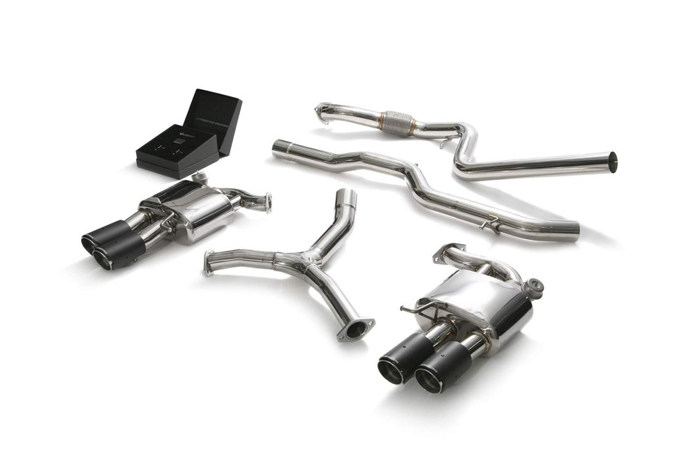 Armytrix AU9C4-QC11 | ARMYTRIX Stainless Steel Valvetronic Catback Exhaust System Quad Carbon Tips Audi A5; 2016-2020