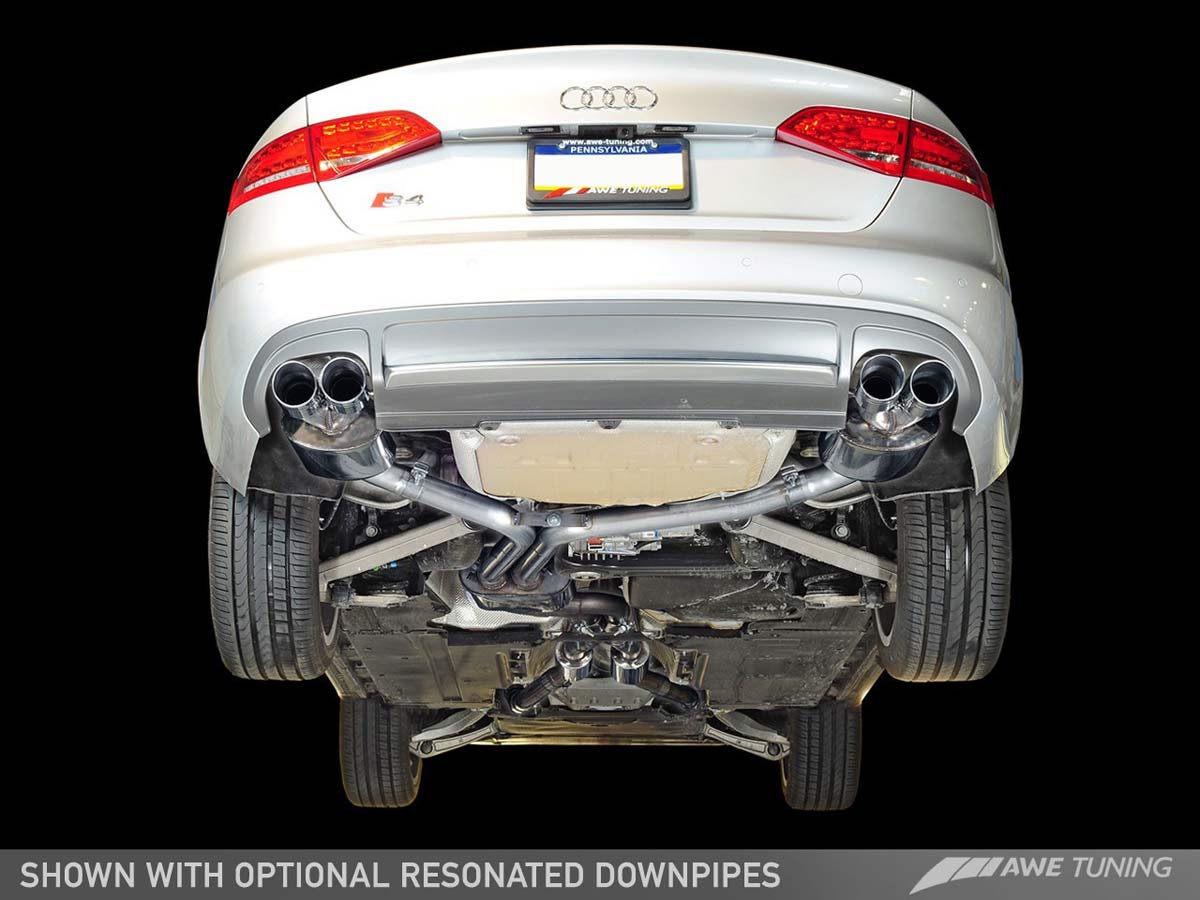 AWE Tuning 3010-42016 | Audi S4 Sedan 3.0T Touring Edition Exhaust System - Chrome Silver Tips (102mm); 2013-2016