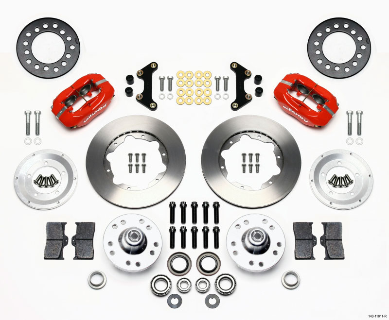 Wilwood 140-11811-r | Forged Dynalite Front Kit 11.00in Red 49-54 Chevy / 53-62 Corvette; 1953-1962