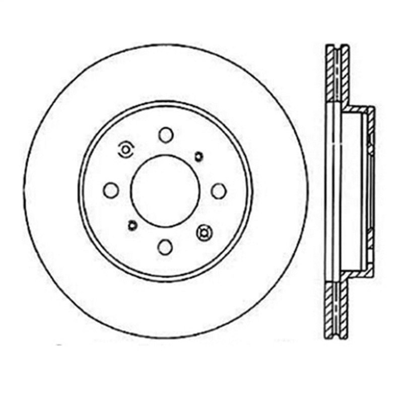 Stoptech 126.40021SR | StopTech Honda Fit Sport Slotted Brake Rotor, Front Right; 2007-2014