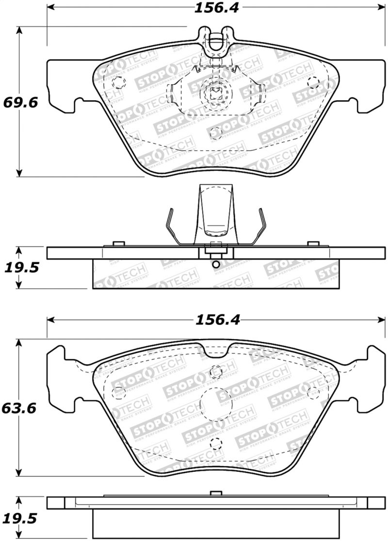 Stoptech 308.07400 | StopTech Street Brake Pads Mercedes-Benz E320, Front; 1996-2003