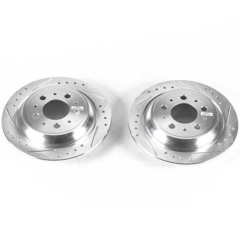 PowerStop ebr624xpr | Power Stop 99-00 Volvo S70 Rear Evolution Drilled & Slotted Rotors - Pair; 1999-2000