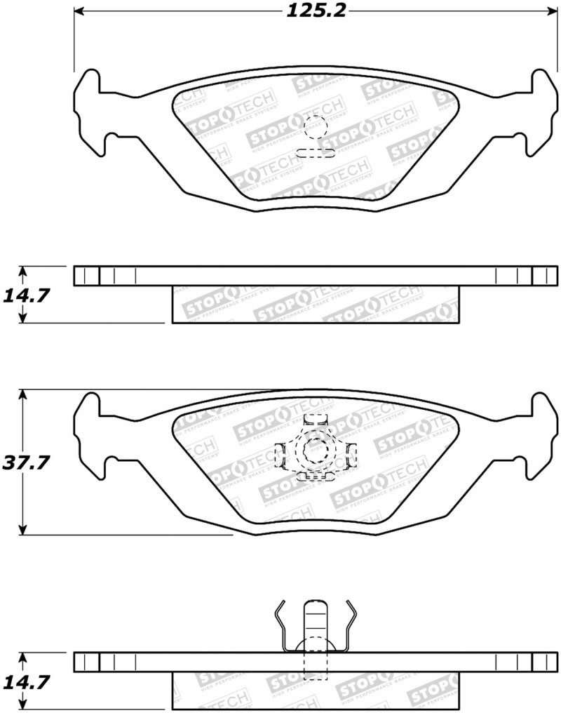 Stoptech 308.03220 | StopTech Street Brake Pads Saab 9000, Rear; 1986-1998