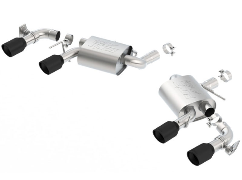 Borla 11925CB | Camaro SS ATAK Rear Section Exhaust W/ Dual Mode Exh. (NPP) Ceramic Black Tips; 2016-2024