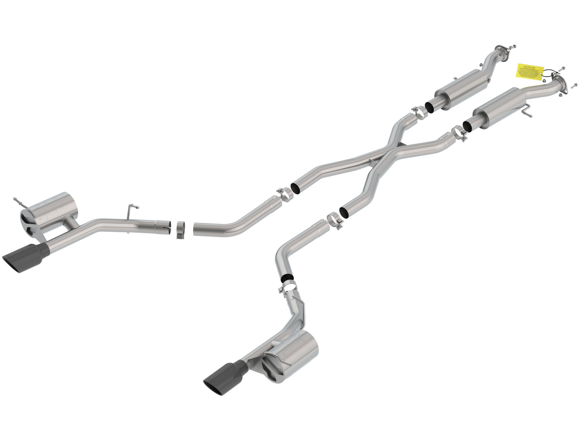 Borla 140792BC | Exhaust Cat-Back for Dodge Durango SRT ATAK with Black Chrome Tips; 2018-2022