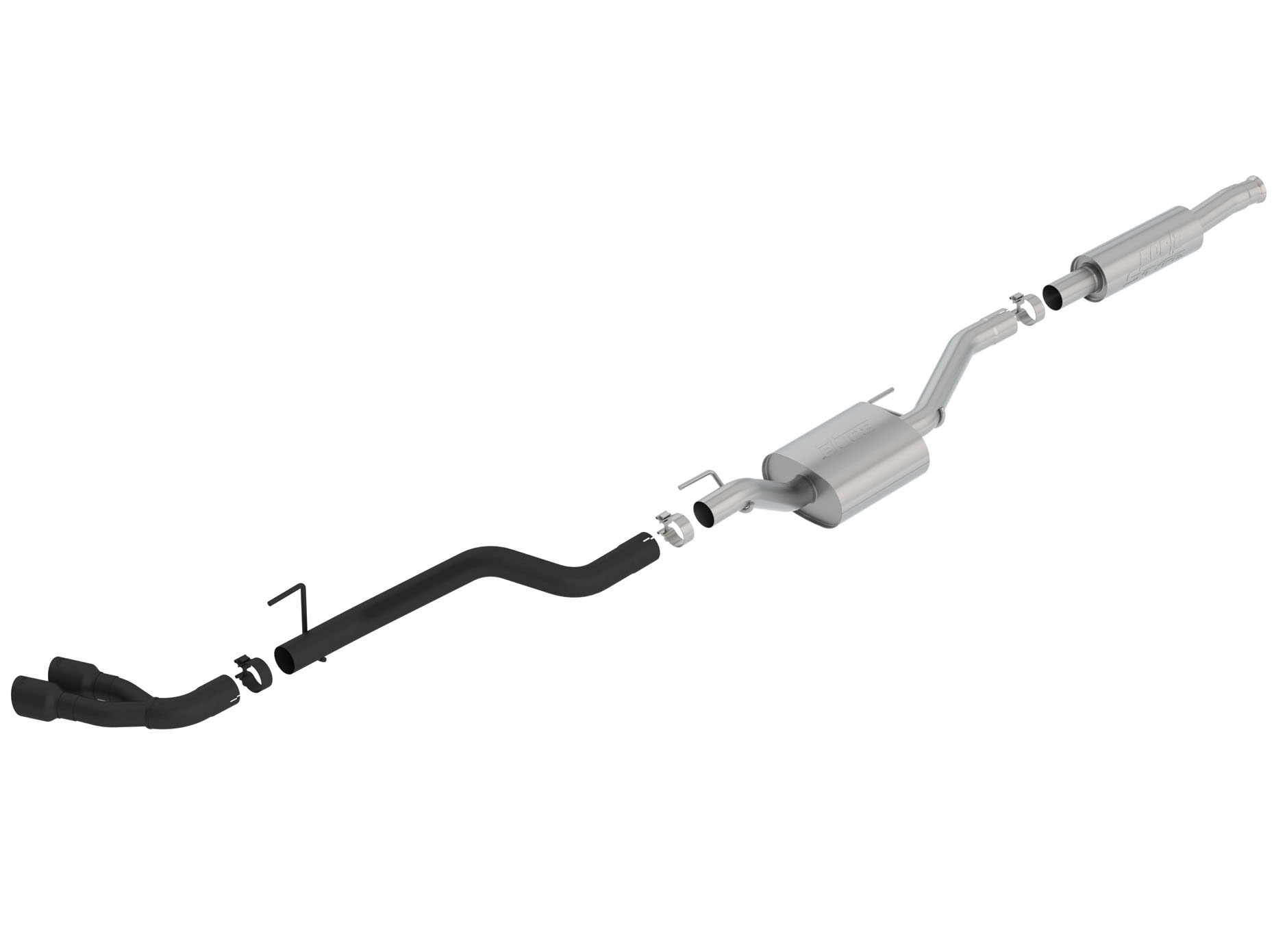 Borla 140813CB | Jeep Gladiator ATAK Cat-Back Exhaust System with Black Tips; 2020-2024