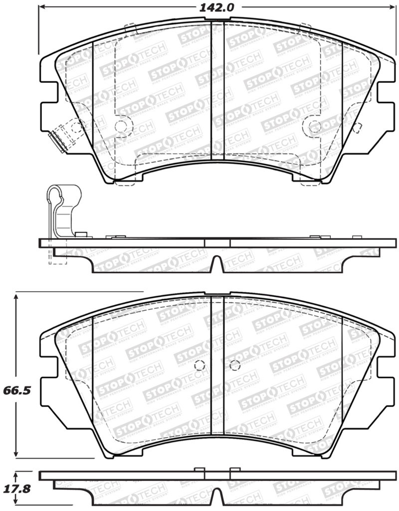 Stoptech 308.14040 | StopTech Street Brake Pads Chevrolet Equinox, Front; 2016-2016