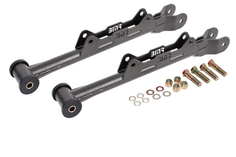 BMR Suspension mtca030h | BMR 10-15 5th Gen Camaro Chrome Moly Non-Adj. Rear Lower Control Arms (Delrin) - Black Hammertone; 2010-2015