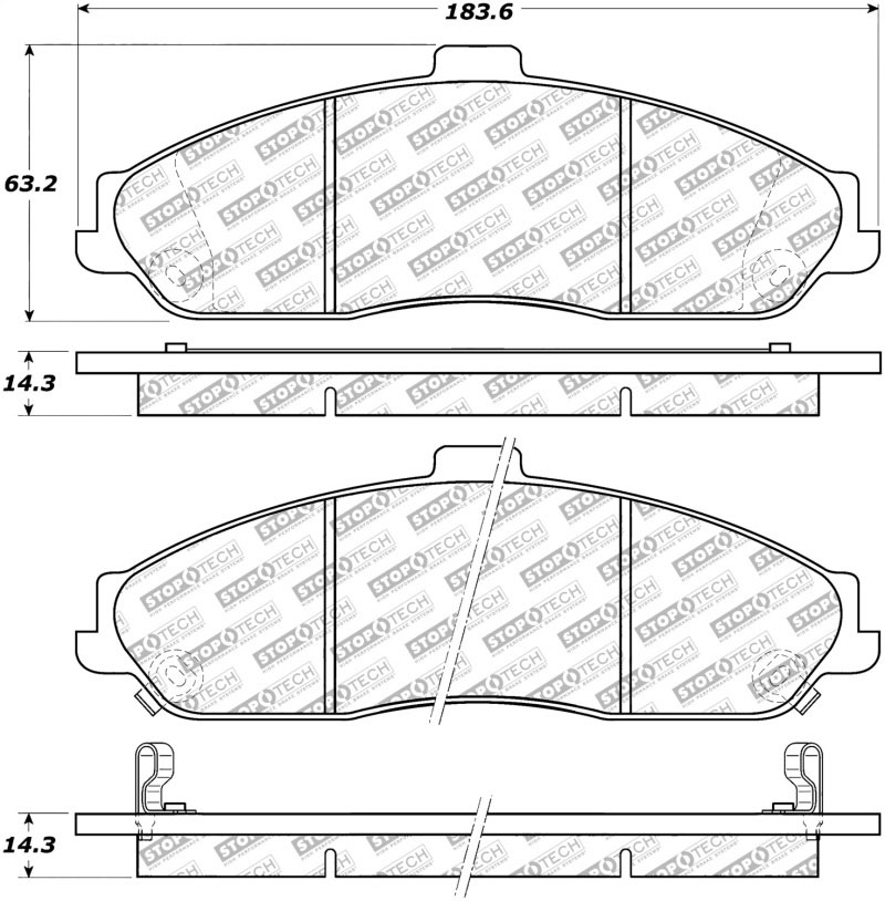 Stoptech 305.07310 | StopTech Street Select Brake Pads Cadillac XLR, Front; 2004-2009