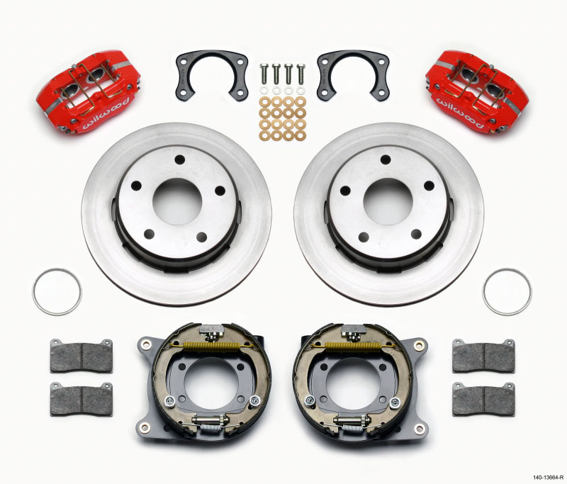 Wilwood 140-13664-r | Dynapro Lug Mount P/S Park Brake Kit Red Big Ford New 2.38in Off Bronco 5 x 5.50; 1965-1977