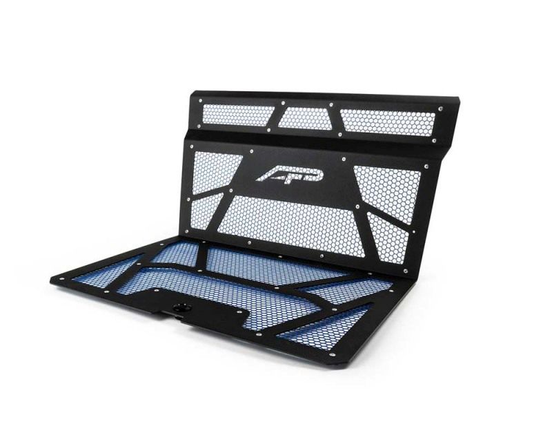 Agency Power aprzr111fmbmblu | 14-18 Polaris RZR XP 1000 / XP Turbo Vented Engine Cover - Matte Black/Blue Mesh; 2014-2018