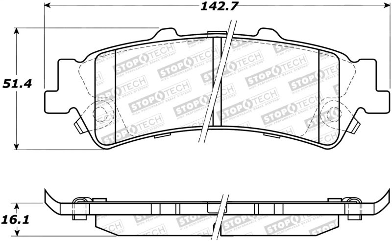 Stoptech 308.07920 | StopTech Street Brake Pads GMC Yukon exc Limited Slip Axle, Rear; 2000-2002