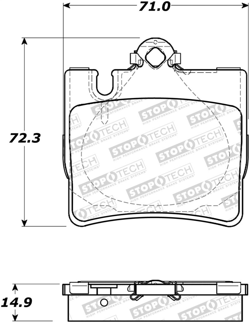 Stoptech 308.08480 | StopTech Street Brake Pads Mercedes-Benz CL600, Rear; 2001-2002