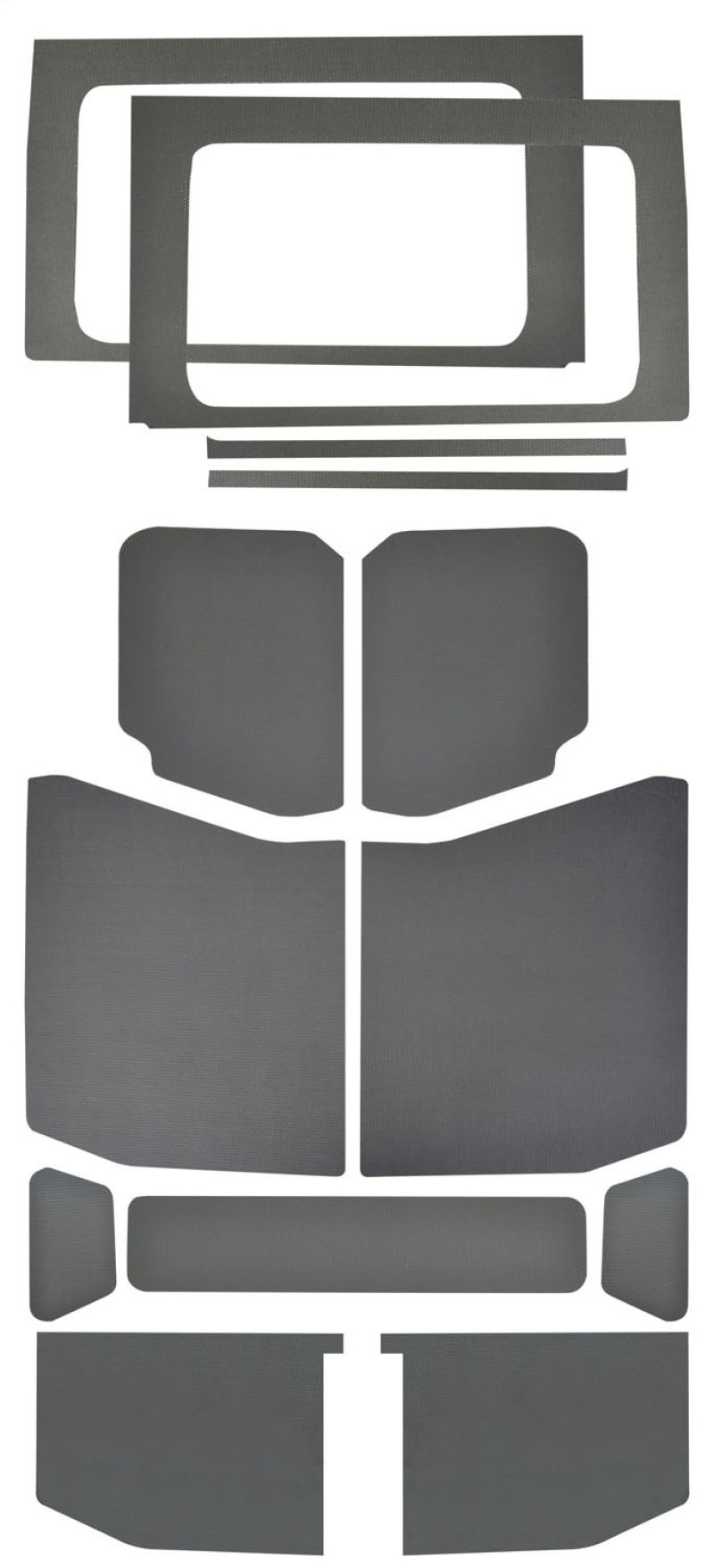 DEI 50181 | 18-23 Jeep Wrangler JL 4-Door Boom Mat Complete Headliner Kit - 13 Piece - Gray Leather Look; 2018-2023