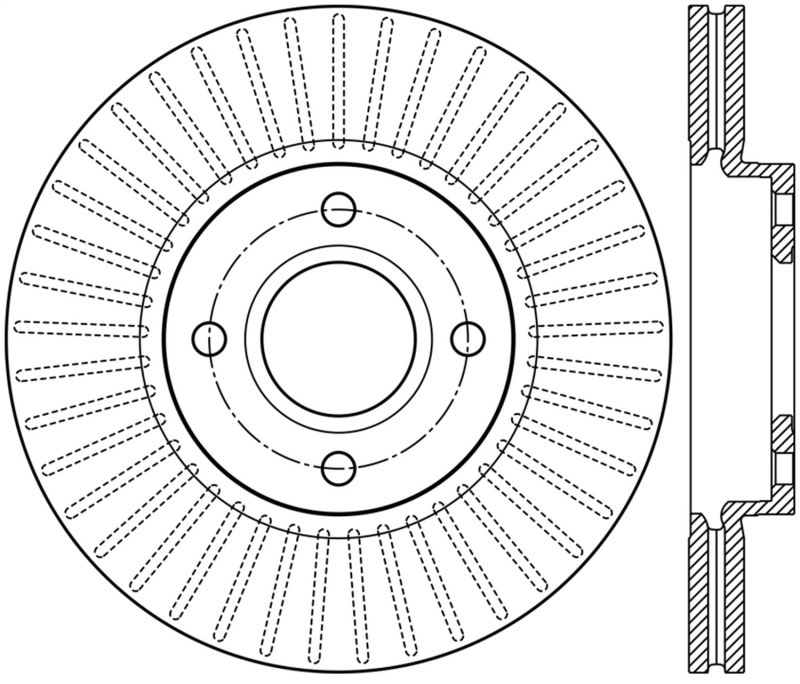 Stoptech 126.61110SR | StopTech Ford Fiesta Sport Slotted Brake Rotor, Front Right; 2014-2016