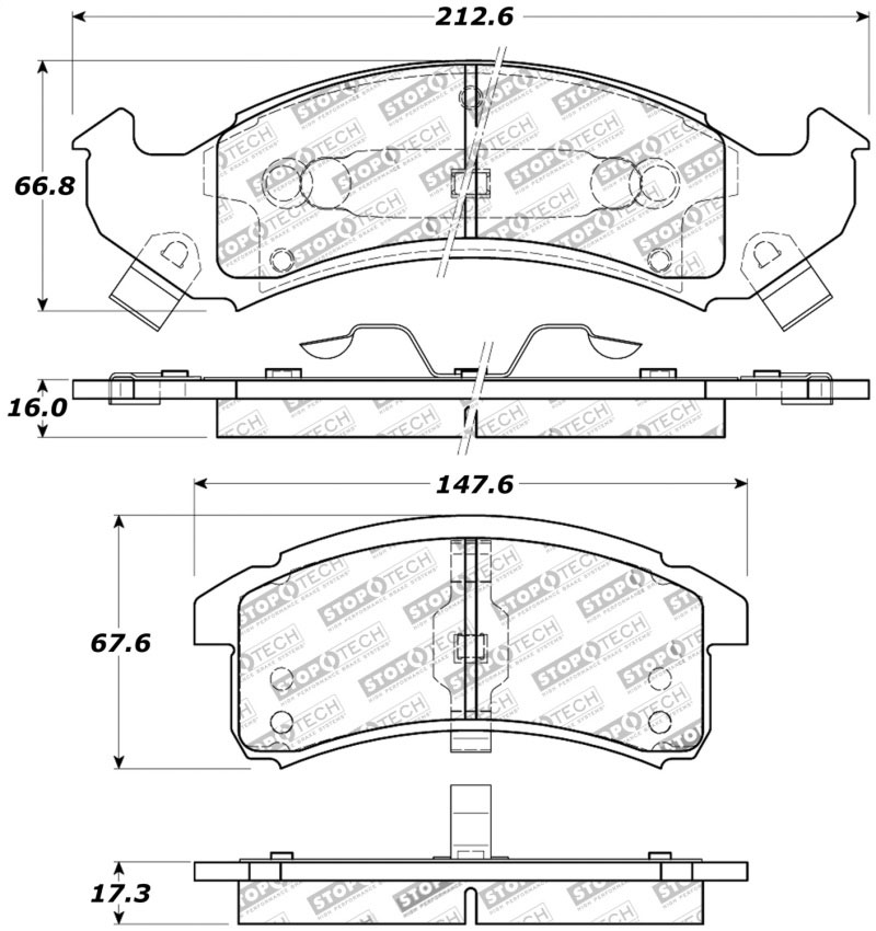 Stoptech 309.06230 | StopTech Sport Brake Pads Pontiac Bonneville, Front; 1994-1999