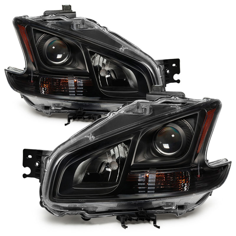 SPYDER 9035494 | xTune Nissan Maxima Amber Crystal Headlights - Black; 2009-2012