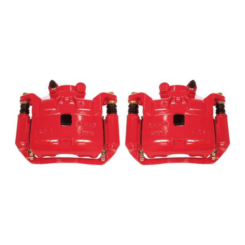 PowerStop s6860 | Power Stop 12-18 Nissan Versa Front Red Calipers w/Brackets - Pair; 2012-2018