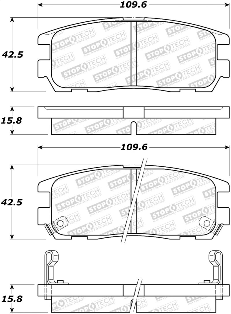 Stoptech 308.05800 | StopTech Street Brake Pads Honda Passport, Rear; 1994-2002