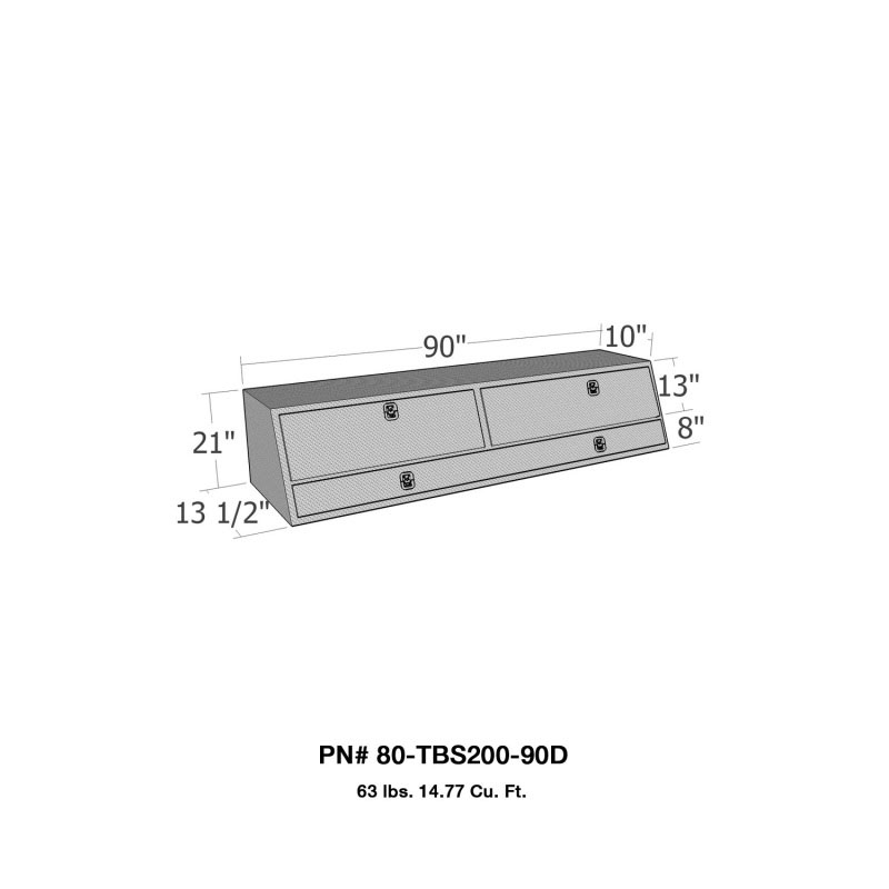 Westin 80-tbs200-90d | /Brute Contractor TopSider 90in w/ Doors - Aluminum