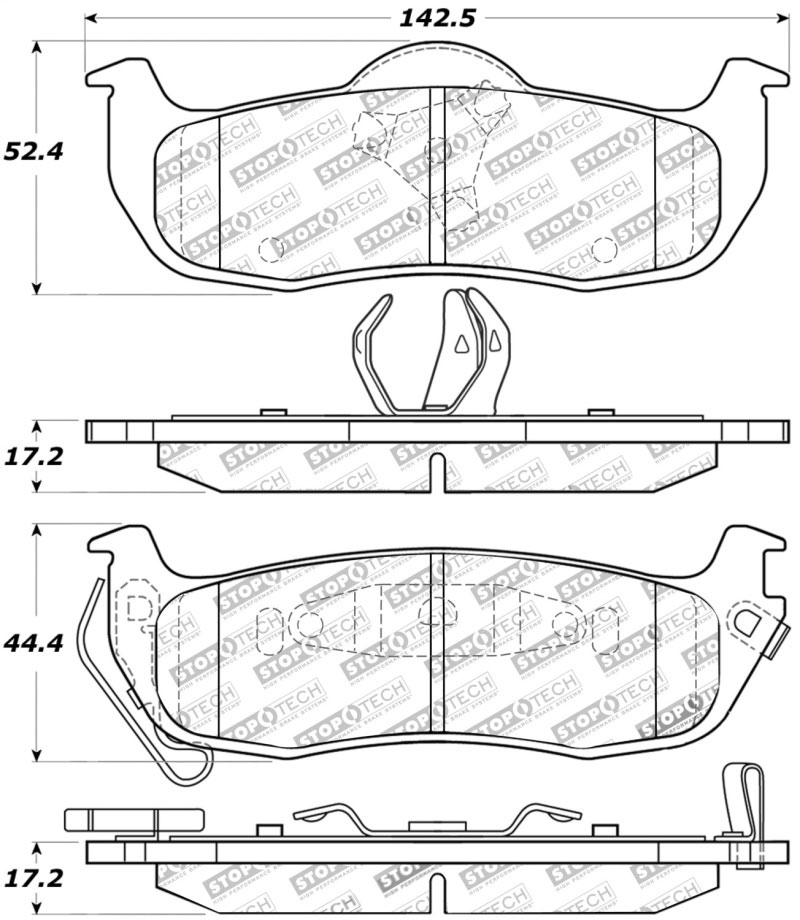 Stoptech 308.10410 | StopTech Street Brake Pads Nissan Armada, Rear; 2005-2015