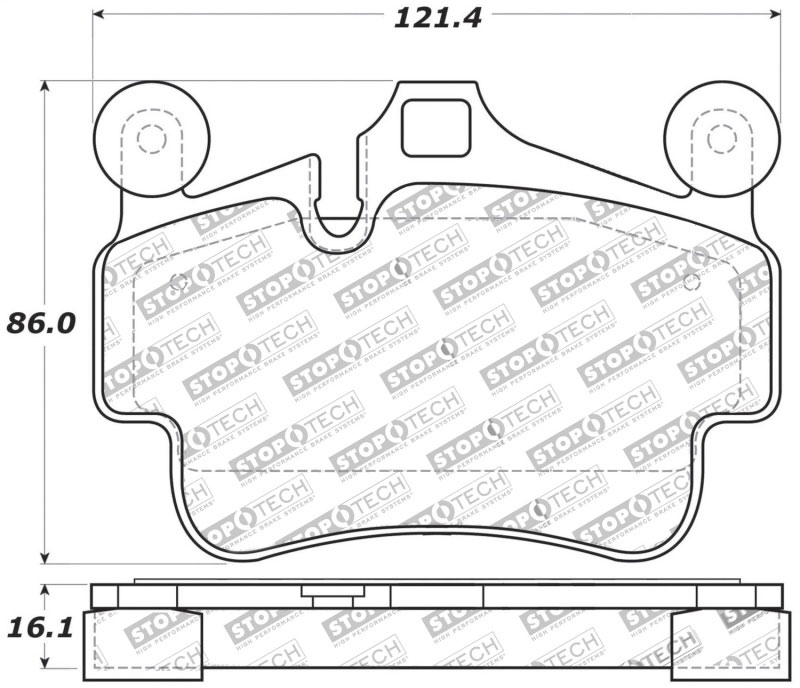 Stoptech 309.11350 | StopTech Sport Brake Pads Porsche Cayman Ceramic Disc, Rear; 2006-2016