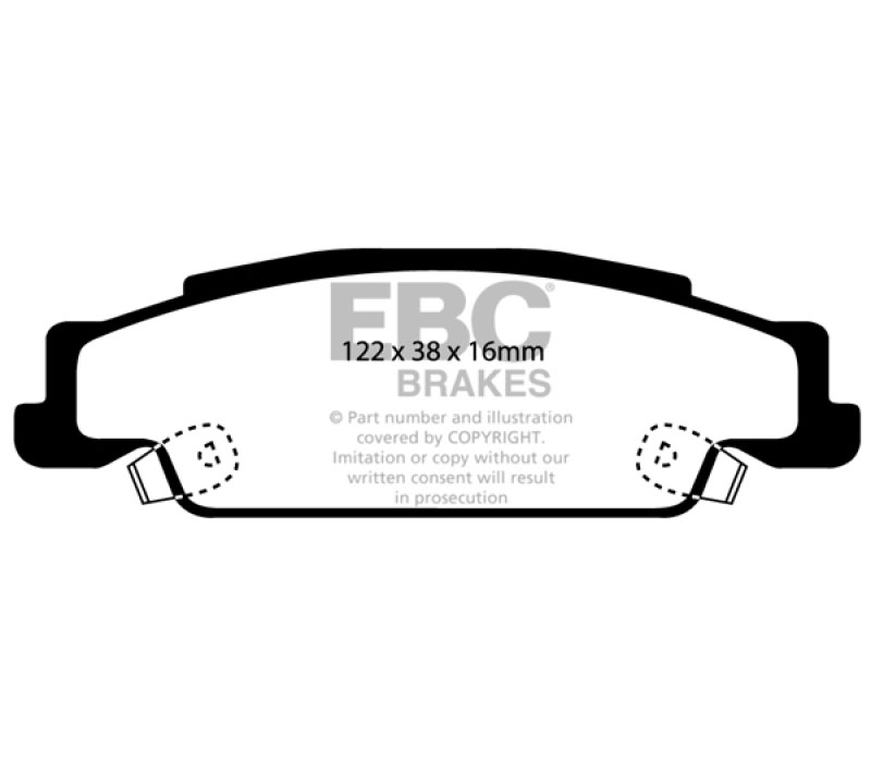 EBC dp31646c | 02-05 Cadillac CTS 2.6 Redstuff Rear Brake Pads; 2002-2005