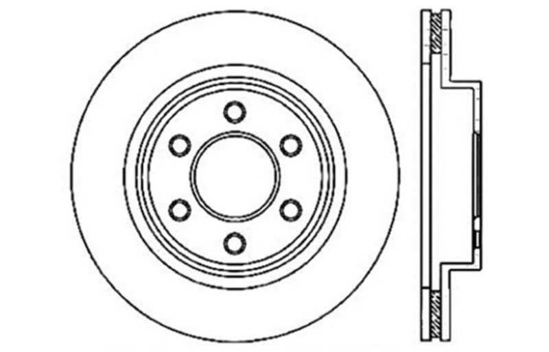 Stoptech 128.63055R | StopTech Dodge Viper Sport Cross Drilled Brake Rotor, Front Right; 2003-2017