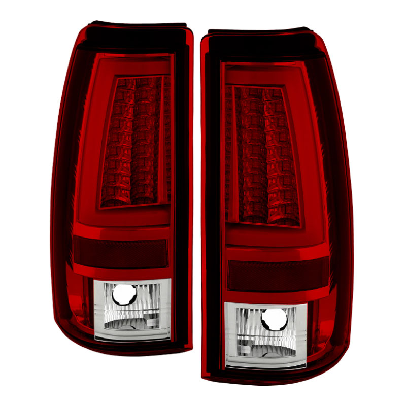 SPYDER 5081872 | Spyder GMC Sierra 1500/2500/3500 Version 2 LED Tail Lights - Red Clear - (ALT-YD-CS99V2-LED-RC); 1999-2003