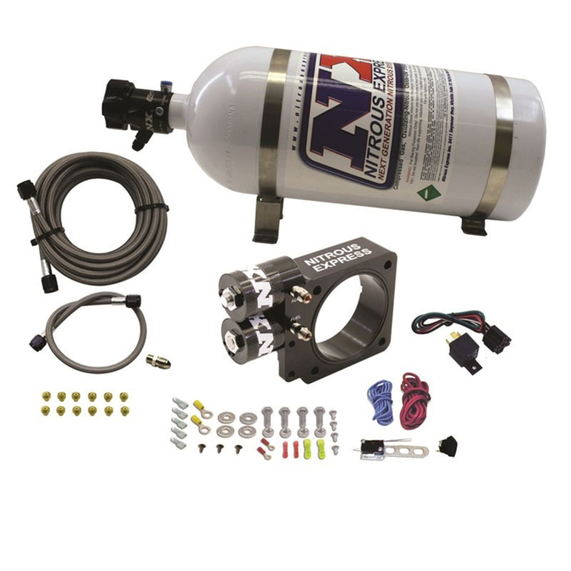 Nitrous Express 20955-10 | 86-93 Ford Mustang GT 5.0L (Pushrod) Nitrous Plate Kit w/10lb Bottle; 1986-1993