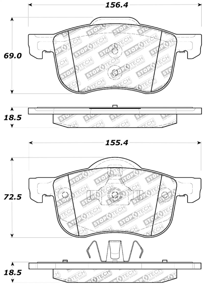 Stoptech 309.07940 | StopTech Sport Brake Pads Volvo S60, Front; 2001-2003