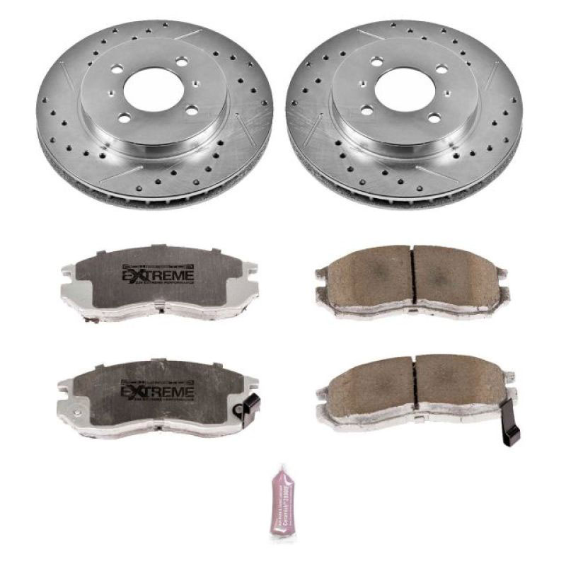 PowerStop k1214-26 | Power Stop 98-02 Mitsubishi Mirage Front Z26 Street Warrior Brake Kit; 1998-2002