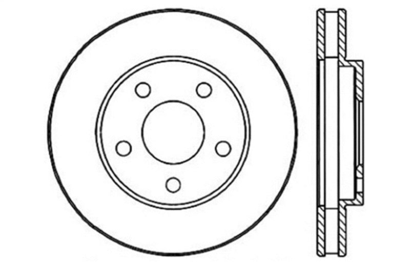 Stoptech 128.62050R | StopTech Pontiac Bonneville Sport Cross Drilled Brake Rotor, Front Right; 1992-1997