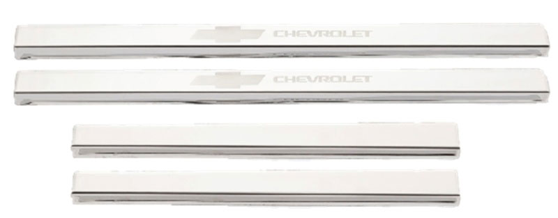 Putco 95183gm-1 | 2019+ Chevrolet Silverado LD- Crew Cab (4pc) w/ Bow Tie Etching SS Door Sills; 2019-2022