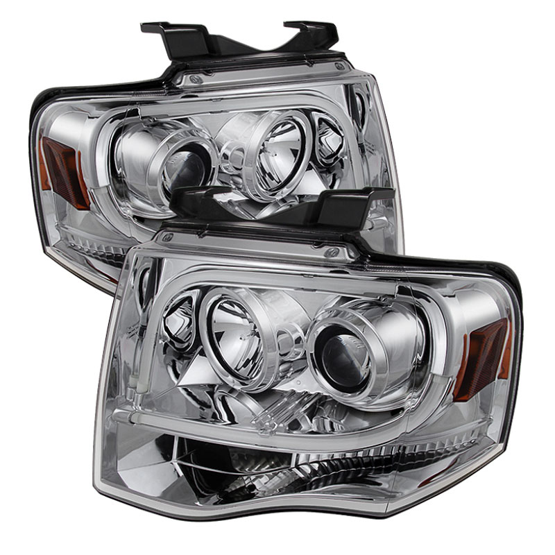 SPYDER 5079510 | Spyder Ford Expedition Projector Headlights - Light Tube DRL - Chrome - (PRO-YD-FE07-LTDRL-C); 2007-2013