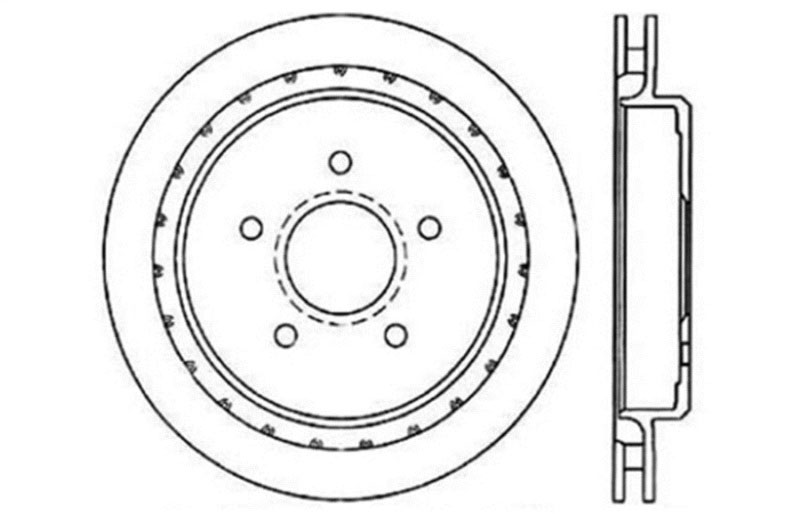 Stoptech 127.62061L | StopTech Cadillac XLR Sport Drilled/Slotted Rotor, Rear Left; 2004-2009