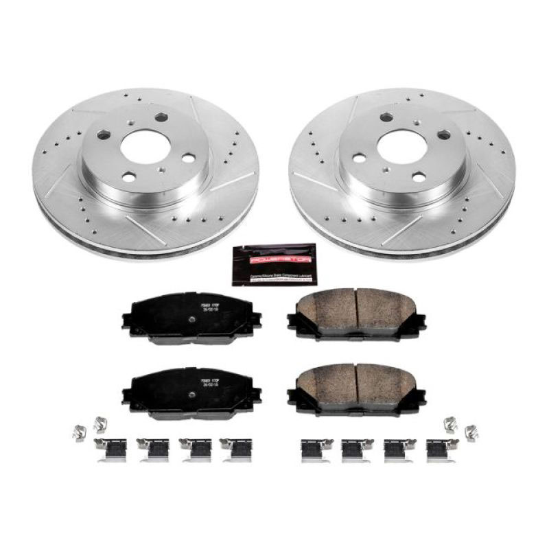 PowerStop k5863 | Power Stop 2013 Scion iQ Front Z23 Evolution Sport Brake Kit; 2013-2013