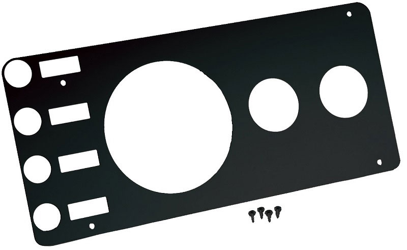 Kentrol 50521 | 76-86 Jeep CJ Gauge Cover Without Radio Opening - Powdercoat Black; 1976-1986