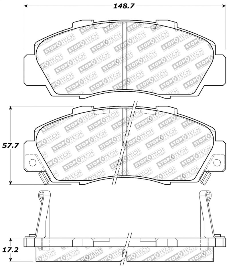 Stoptech 309.05030 | StopTech Sport Brake Pads Acura TL, Front; 1995-1998