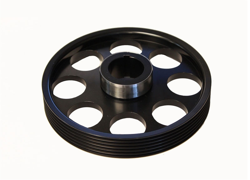 Torque Solution ts-gen-005b | Lightweight Crank Pulley (Black): Hyundai Genesis Coupe 3.8 2010+; 2010-2023