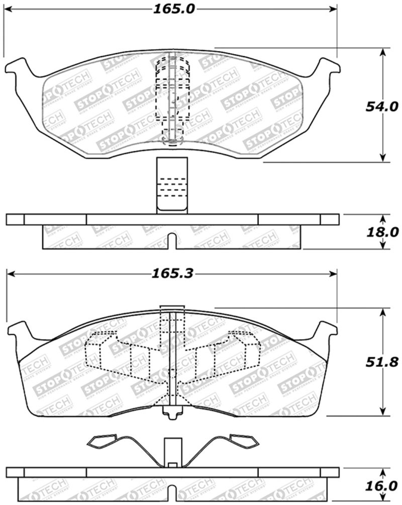 Stoptech 305.06420 | StopTech Street Select Brake Pads Dodge Neon, Front; 1995-2005