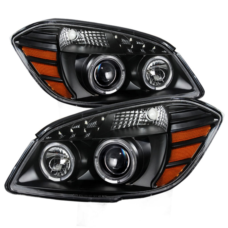 SPYDER 9027765 | Xtune Chevy Cobalt 05-10 Halo Projector Headlights Black PRO-JH-CCOB05-LED-BK; 2005-2010