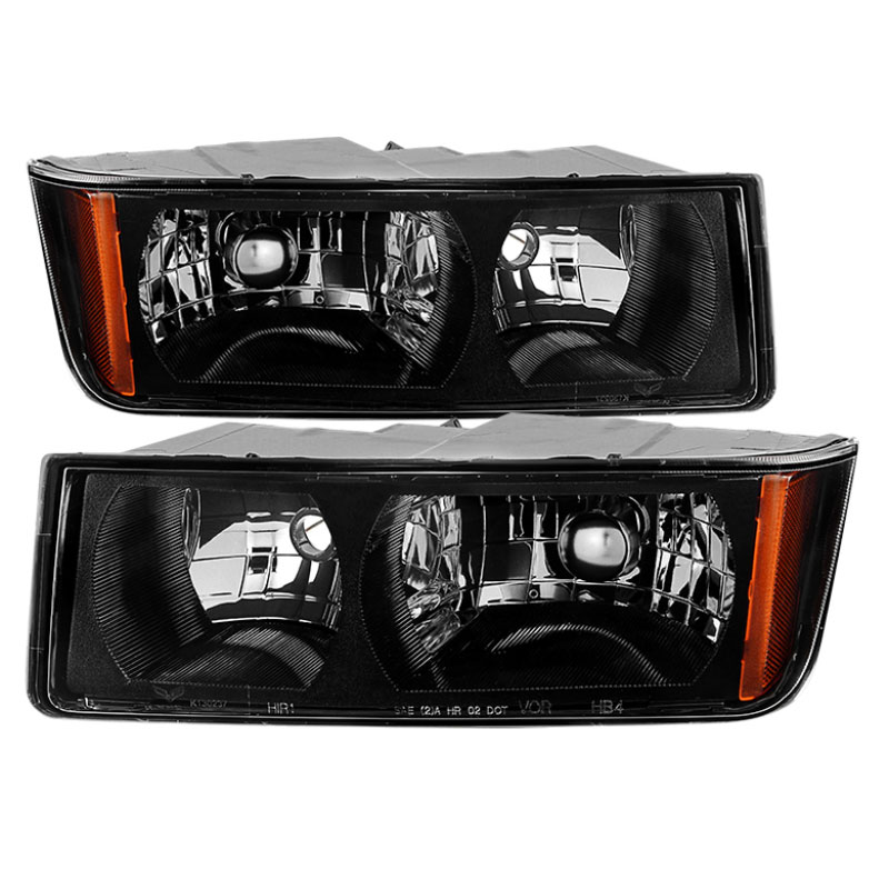 SPYDER 9029561 | Xtune Chevy Avalanche w/ Body Cladding Only 02-06 OEM Headlights - OEM (Black) HD-JH-CAVA02-AM-BK; 2002-2006